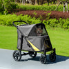 Foldable Pet Stroller with Universal Front Wheels, Shock Absorber, Dog Cat Carriage for Large & Medium Dogs, Dark Grey