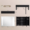 LED Medicine Cabinet with Mirror, Wall Mounted Bathroom Mirror Cabinet with Adjustable Shelves, High Gloss, Black