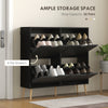 Shoe Storage Cabinet with 4 Flip Drawers and Adjustable Shelf, Shoe Cabinet for 8-16 Pairs of Shoes, Black