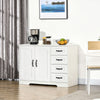Modern Sideboard Buffet Cabinet with Drawers and Beadboard Door Cupboard Kitchen Storage Cabinet