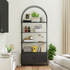 4-Tier Arched Shelving Unit with Cabinet, Bookshelf for Living Room, Office, 31.5