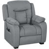 Massage Recliner Chair with Quiet Brushless Motor Pet-Friendly Fabric Power Recliner with 2 Memory Positions, Grey