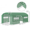 19.5' x 10' x 7.5' Tunnel Greenhouse with 3 Roll-Up Doors and Large Mesh Windows, Galvanized Steel Frame, Wind Resistant