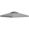 9.8' x 9.8' Square 2-Tier Gazebo Canopy Replacement Top Cover Outdoor Garden Sun Shade, Light Grey