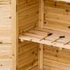 Wood Garden Shed, Compact Outdoor Storage Cabinet Potting Shed with Inner Shelf and Double Doors for Backyard, Natural