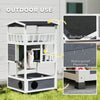 4-Floor Wood Outdoor Cat House Catio for Cats with Condo, Fun Entrances, Perch