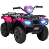 12V Kids ATV Quad, 4 Wheeler Battery Powered Electric Vehicle with Music MP3, Headlights, High Low Speed, Treaded Tires, for Boys and Girls Ages 37-60 Months, Pink