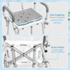 Adjustable Shower Chair with Arms Back and Padded Seat, Light Grey