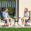 Patio Dining Chairs Set of 2, 360° Swivel Rocking Outdoor Chairs with Armrests, Breathable Mesh, Navy Blue