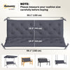 3 Seater Outdoor Seat Pads Bench Swing Chair Replacement Cushions Backrest for Patio Garden, Dark Grey