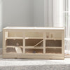 Wooden Hamster Cage Rat Cage with Slide, Tray, Natural Wood