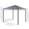 10' x 10' Polycarbonate Hardtop Gazebo Canopy, Outdoor Patio Gazebo with Aluminum Frame & Curtains, Dark Grey