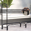 6ft Outdoor Firewood Rack with Cover, Adjustable Wood Storage Holder, Indoor Outdoor Log Rack for Fireplace, Black