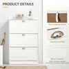 Shoe Cabinet with 3 Flip Drawers, Narrow Shoe Storage Cabinet, Holds 12 Pairs for Entryway, Hallway, White