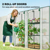 Mini Greenhouse, Portable Greenhouse with 3 Shelves, 2 Roll-up Doors, 56.3