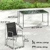 7 Piece Garden Dining Set, Garden Furniture Set with Rectangle Table and 6 Stackable Chairs