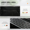 Charcoal BBQ Grill Smoker with Adjustable Charcoal Pan and Galvanised Steel Shell, Barbecue Grill Trolley with Storage