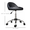 Salon Stool, Adjustable Rolling Stool, Black