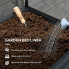 Raised Garden Bed with Cover, Metal Elevated Planter Box with Bottom Shelf and Liner, Dark Grey
