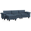 Sectional Sofa, L Shaped Sofa with Deep Seat, Movable Ottoman and Pillow-top Armrests