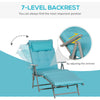 Outdoor Folding Chaise Lounge Chair Recliner with Portable Design, Adjustable Backrest, Cushion and Headrest, Blue