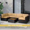 Outdoor 14pc Patio Rattan Sofa Set Cushion Polyester Cover Replacement Set - No Cushion Included Beige | Canada