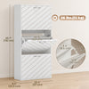 Shoe Storage Cabinet with 3 Flip Drawers, Narrow and Slim, 9-12 Pair of Shoes Organizer for Hallway, Entryway, White