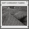 Modern Couch, 3 Seater Sofa, Corduroy Loveseat with Rubberwood Legs and Extra-Wide Seat, Grey