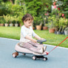 Qaba Kids Wiggle Car w/ Parent Traction Rope, Music, Light, Pink