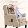 Massage Recliner Chair for Living Room, Push Back Recliner Sofa, Suede Wingback Reclining Chair with Extendable Footrest, Wood Legs, Remote Control, Side Pockets