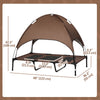 Elevated Dog Bed with Canopy, Portable Raised Dog Cot for XL Sized Dogs, Indoor & Outdoor, 48