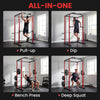 Soozier Power Cage, 1000 lbs Capacity Power Rack with Adjustable Height, Squat Rack for Home Gym Strength Training