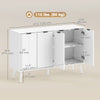 Modern Sideboard and Buffet, Dining Room Cabinet with Adjustable Shelves and 4 Doors, White