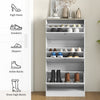 Modern Shoe Storage with 3 Flip Drawers and Adjustable Shelves, Shoe Cabinet Organizer for 12-18 Pairs of Shoes, White