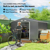 11' x 9' Metal Storage Shed Garden Tool House with Double Sliding Doors, 4 Air Vents for Backyard, Patio, Lawn Dark, Light Grey