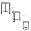 Nesting Coffee Tables Set of 3, Stacking Round Side Tables with Steel Frame for Living Room