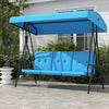 3-Seat Outdoor Porch Swing Patio Swing with Adjustable Canopy, Side Tray, Removable Cushion for Garden, Poolside