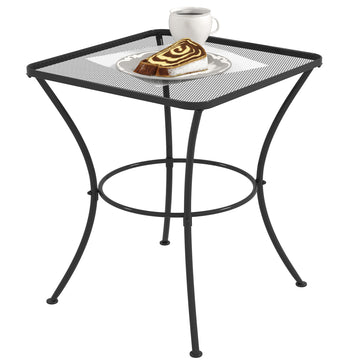 Square Garden Metal Bistro Table Outdoor Patio Coffee Side Desk 23.6