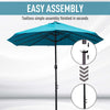 15ft Double-sided Patio Umbrella with Twin Canopy, Extra Large Outdoor Parasol with Crank for Pool, Deck, Market, Sky Blue