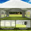 20' x 20' Heavy-duty Large Wedding Tent, Outdoor Carport Garage Party Tent, Patio Gazebo Canopy with Sidewall, White