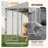 13.1' x 13.1' x 6.6' Outdoor Dog Kennel Heavy Duty Galvanized Steel Chain Link with UV-resistant Roof, Silver