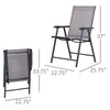 2-Piece Folding Dining Chair Set for Relaxing on Patio, Balcony, or Garden, Comfortable Outdoor Furniture with Armrests, Grey