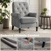 Accent Chair, Mid-Century Modern Armchair with Thick Padded Seat, Spring Cushion, Solid Wood Legs