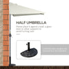 8ft Half Umbrella Outdoor Balcony Parasol Patio Garden Outdoor Window Sun Shade w/ 5 Ribs Beige
