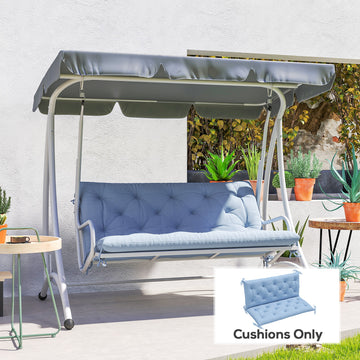 2 Seater Garden Bench Cushion, Soft Thick Outdoor Non-Slip 2 Seater Soft Pad With Backrest for Garden Patio, 47