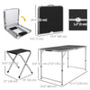 Folding Picnic Table Camping Table and Chairs Use for BBQ Picnic Garden Parties 47.2