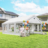 20' x 13' Party Tent, Heavy Duty Gazebo Canopy with Windows, Outdoor Party Wedding Tent with 4 Removable Sidewalls White