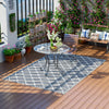 Waterproof  Outdoor Rug, 6' x 9' RV Rug Reversible Mat for Backyard, Deck, Picnic, Beach, Camping, Grey & White Net