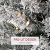6ft Artificial Prelit Christmas Tree with Warm White LED Light, Snow Flocked Branches, Metal Base, Pencil Xmas Tree