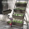 4-Tier Vertical Raised Garden Planter with 4 Boxes, Outdoor Plant Stand Grow Container for Vegetable Flowers, Brown